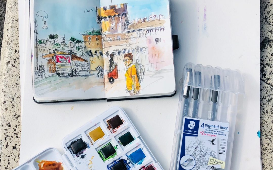 Urban sketchingsafari Rome.